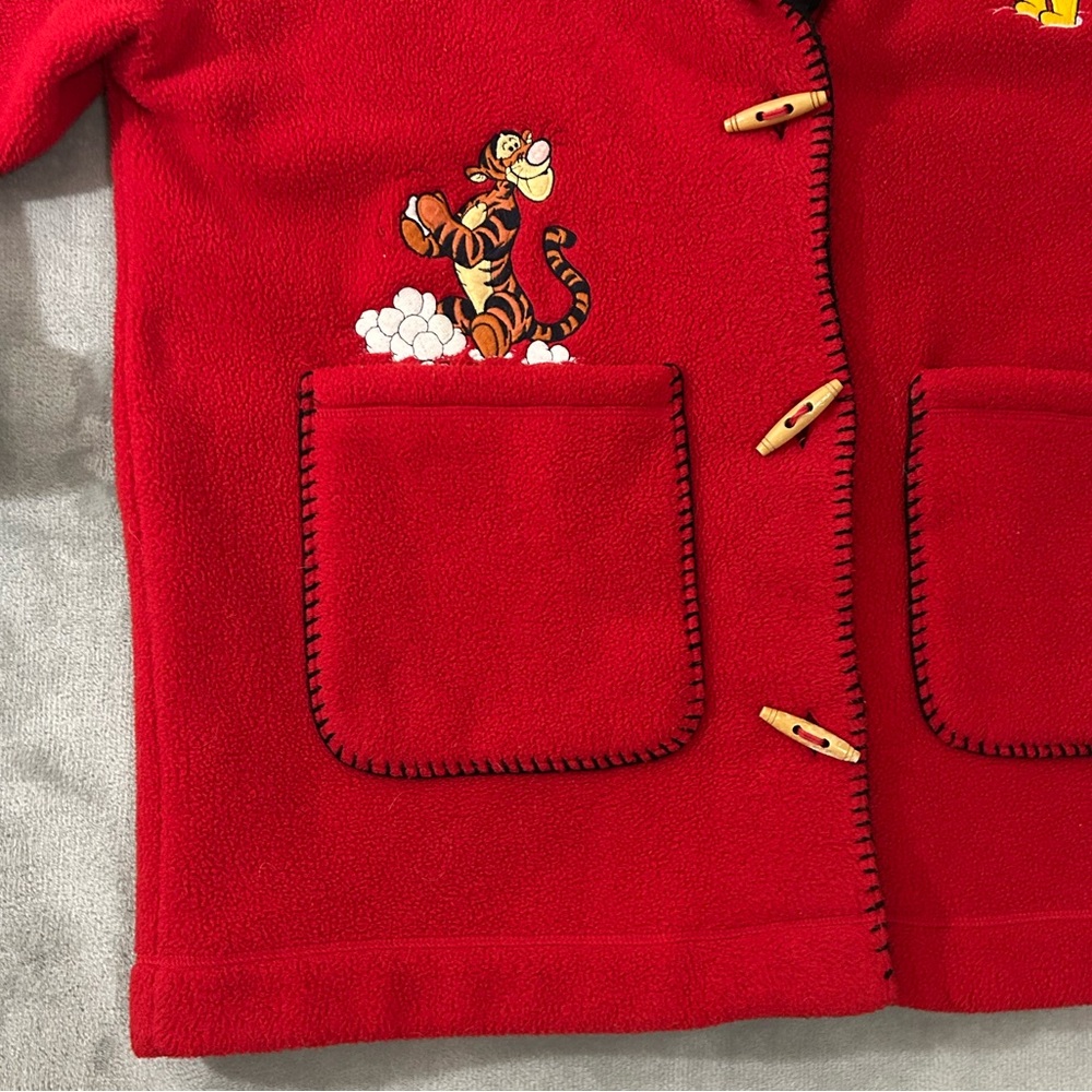Vintage Disney Pooh & tiger fleece toggle button jacket - Picture 2 of 12